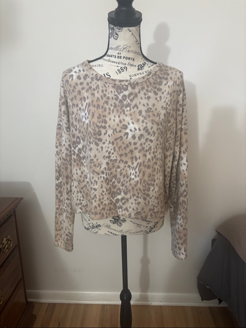 Caution to the Wind Long Sleeve Leopard Print Fleece